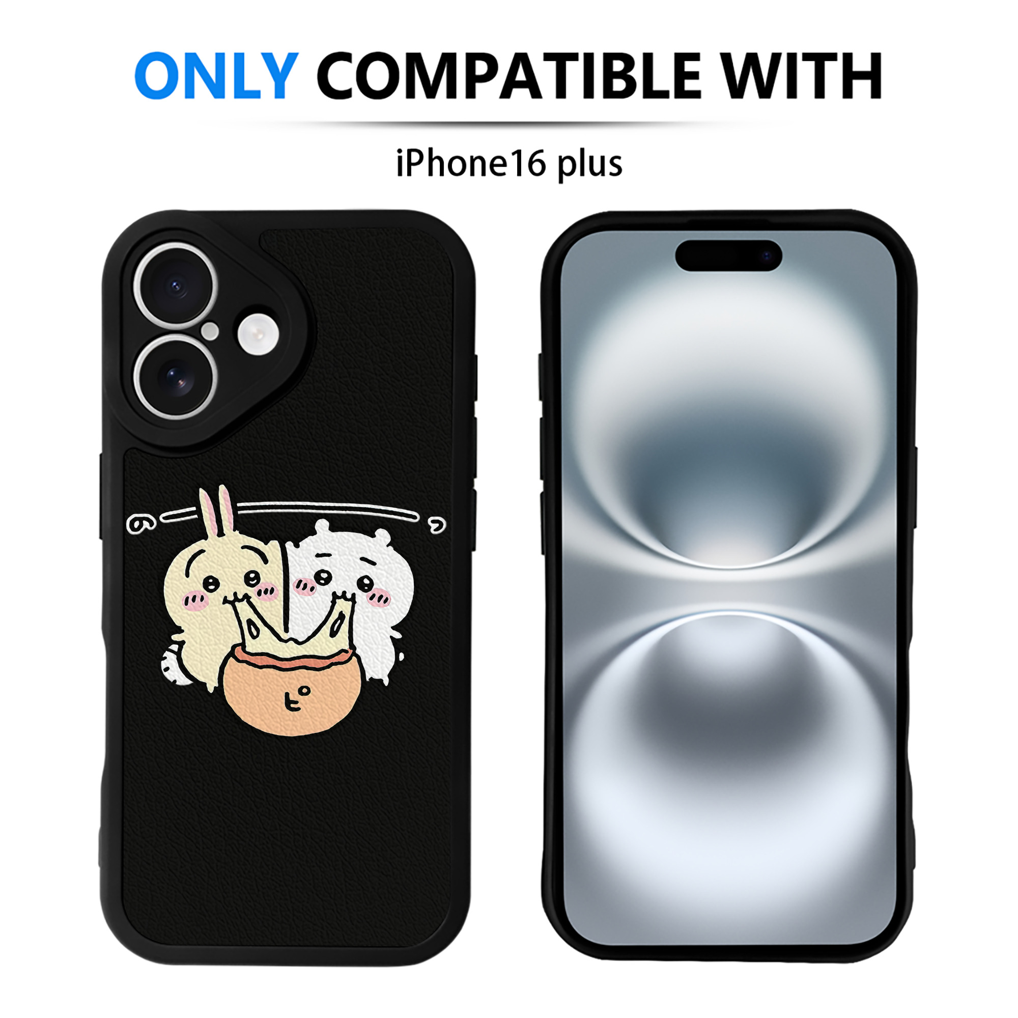 （画像用） ちいかわ うさぎ Chii-kawa usagi 【iPhone 16シリーズ対応】シリコンスマホケース（レザー調） 材質：シリコン